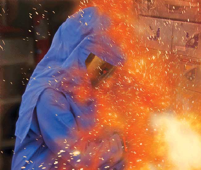 At what voltage can an arc flash occur?